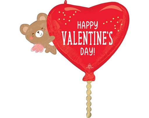 HAPPY VALENTINES DAY ANGEL BEAR HUG SUPERSHAPE FOIL BALLOON