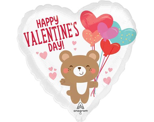 18in HEART VALENTINE BEAR HUG STANDARD FOIL BALLOON