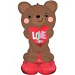 SATIN BROWN LOVE BEAR AIRLOONZ