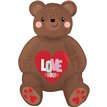 SATIN LOVE BEAR SITTER AIR FILL FOIL BALLOON