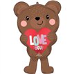 SATIN LOVE BEAR SUPERSHAPE FOIL BALLOON