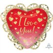 I LOVE YOU OMBRE & GOLD HEARTS SUPERSHAPE FOIL BALLOON