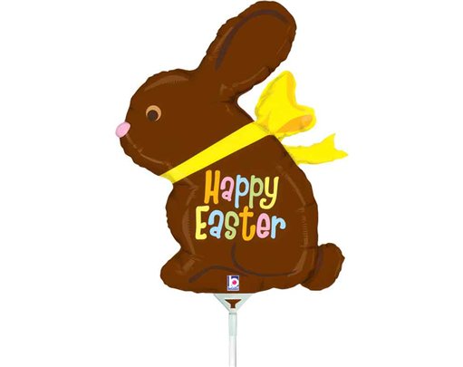 14in CHOCOLATE EASTER BUNNY MINI SHAPE FOIL BALLOON 10S
