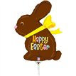 14in CHOCOLATE EASTER BUNNY MINI SHAPE FOIL BALLOON 10S