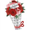 34in SATIN VALENTINE ROSE BOUQUET FOIL BALLOON