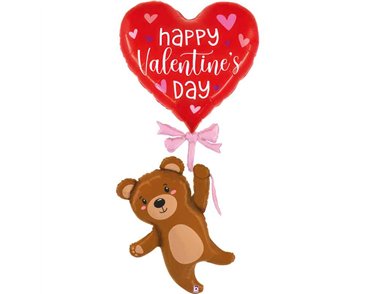 80in SPECIAL DELIVERY VALENTINE BALLOON BEAR FOIL BALLOON