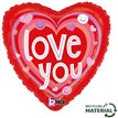 18in SMILEY LOVE HEARTS FOIL BALLOON