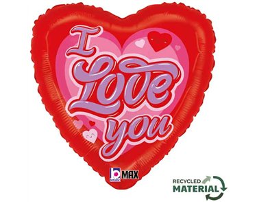 18in RETRO LOVE YOU FOIL BALLOON