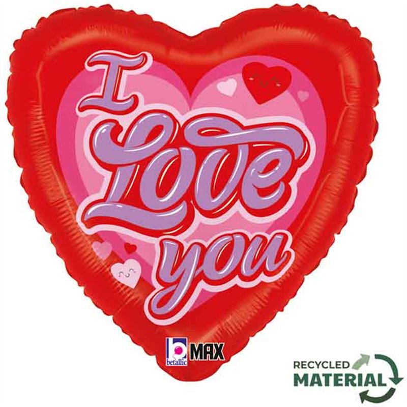 18in RETRO LOVE YOU FOIL BALLOON