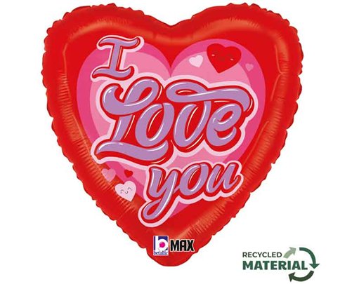 18in RETRO LOVE YOU FOIL BALLOON