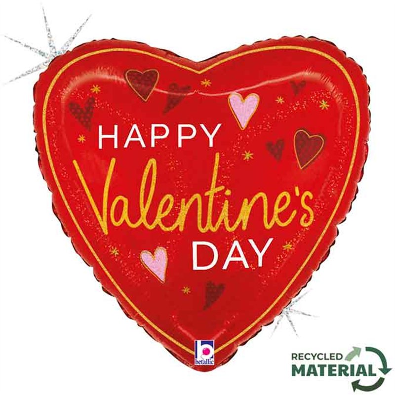 18in ELEGANT VALENTINE HEARTS FOIL BALLOON