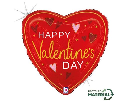 18in ELEGANT VALENTINE HEARTS FOIL BALLOON