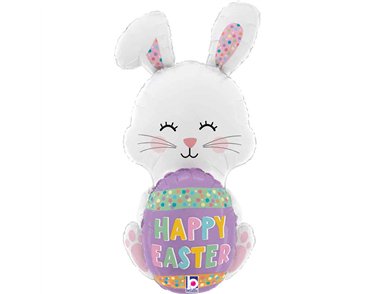 48in EASTER EGG BUNNY FOIL BALLOON