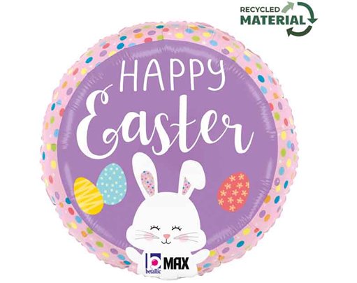 18in EASTER BUNNY DOTS FOIL BALLOON