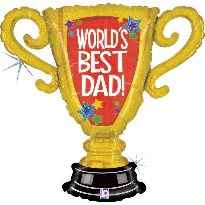 34in WORLD'S BEST DAD TROPHY FOIL BALLOON