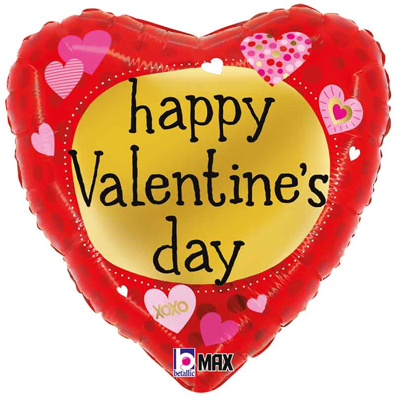 18in VALENTINE PATTERN HEARTS FOIL BALLOON