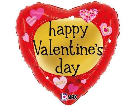 18in VALENTINE PATTERN HEARTS FOIL BALLOON