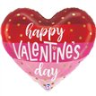30in SATIN STRIPES VALENTINE HEART FOIL BALLOON