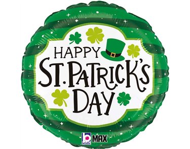 18in ST. PAT'S STRIPES FOIL BALLOON