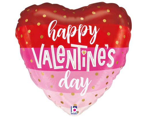 9in SATIN STRIPES VALENTINE AIR FILL FOIL BALLOON 10S