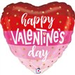 9in SATIN STRIPES VALENTINE AIR FILL FOIL BALLOON 10S