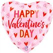 9in VALENTINE HEARTS AIR FILL FOIL BALLOON 10S