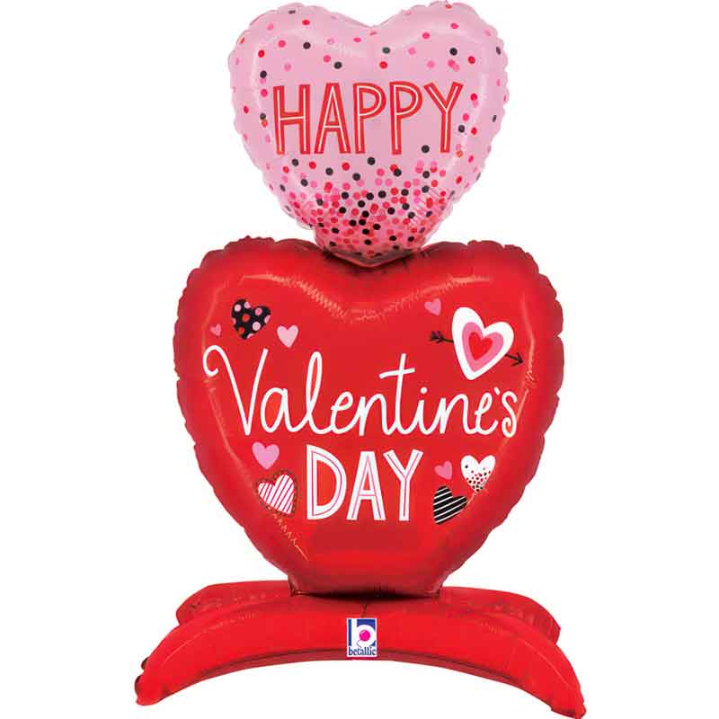 39in STANDUPS VALENTINE HEART FOIL BALLOON