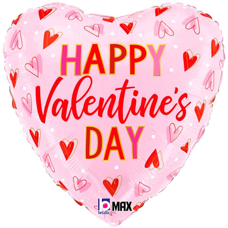 18in VALENTINE HEARTS FOIL BALLOON