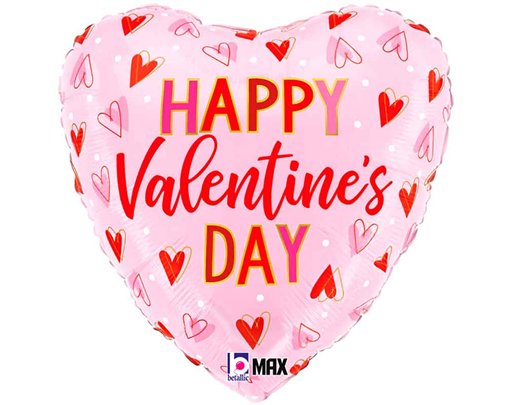 18in VALENTINE HEARTS FOIL BALLOON