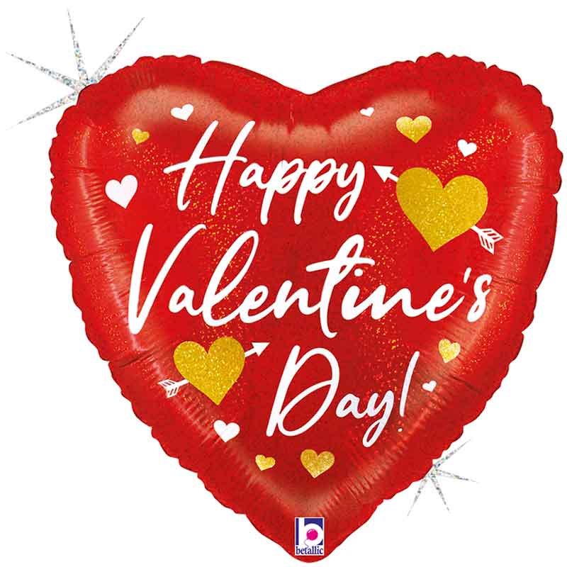 18in VALENTINE HEART ARROWS FOIL BALLOON