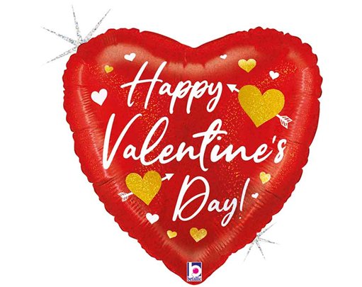 18in VALENTINE HEART ARROWS FOIL BALLOON
