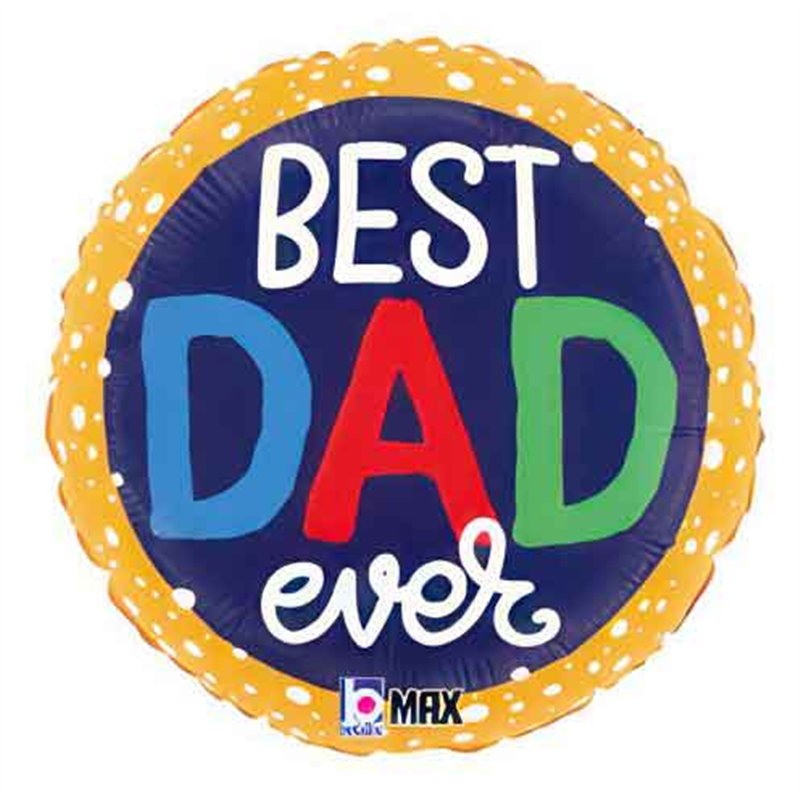 18in BEST DAD EVER BUBBLES FOIL BALLOON
