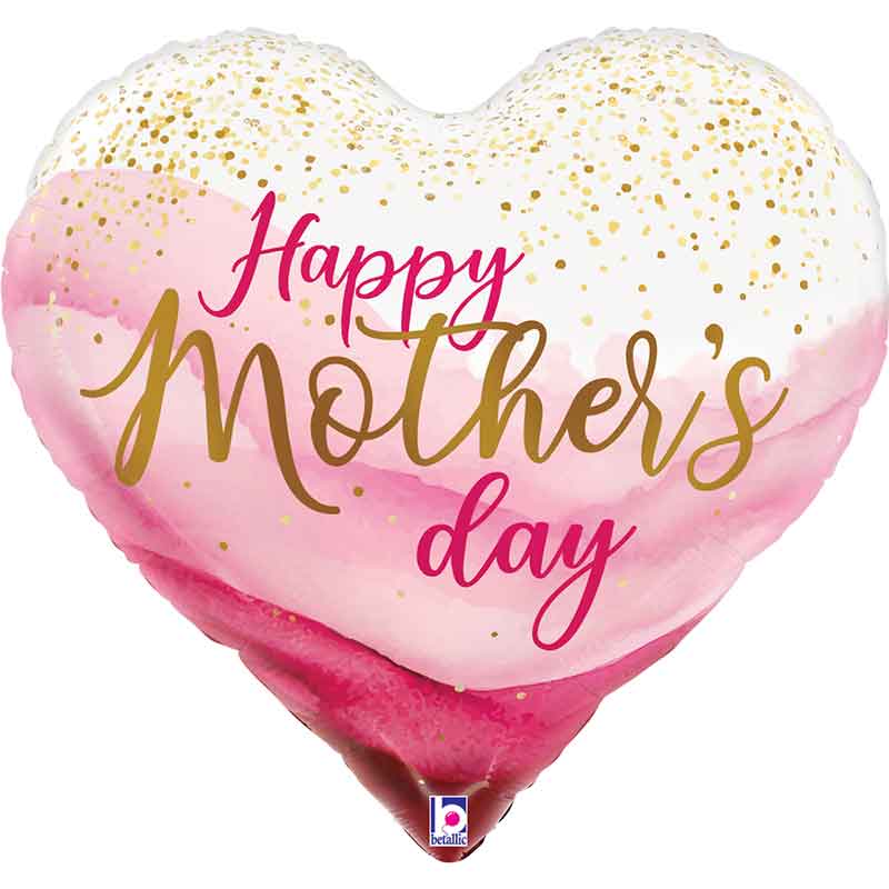 30in MOTHER'S DAY PRETTY PINK HEART FOIL BALLOON