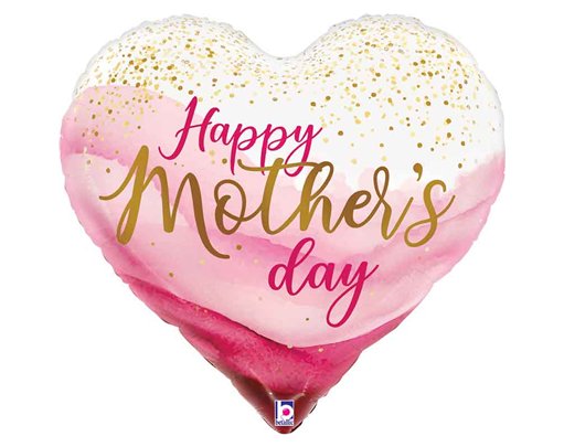 30in MOTHER'S DAY PRETTY PINK HEART FOIL BALLOON