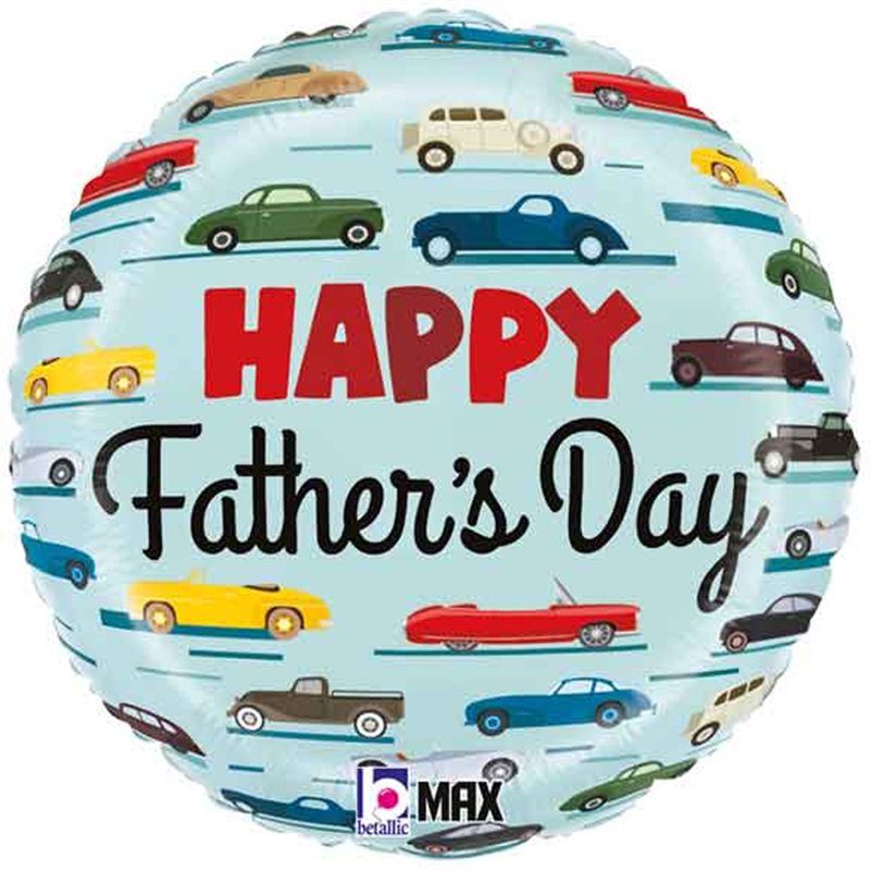 18in FATHER'S DAY CLASSIC CARS FOIL BALLOON
