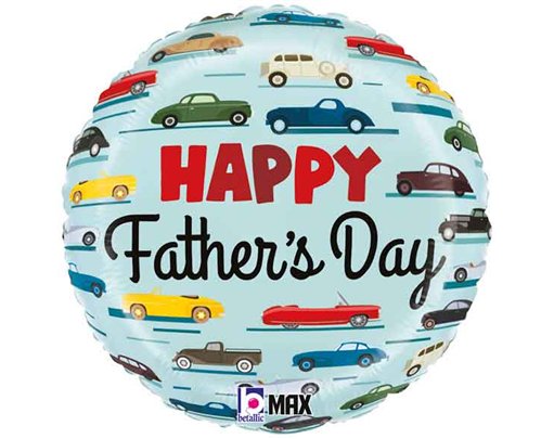 18in FATHER'S DAY CLASSIC CARS FOIL BALLOON