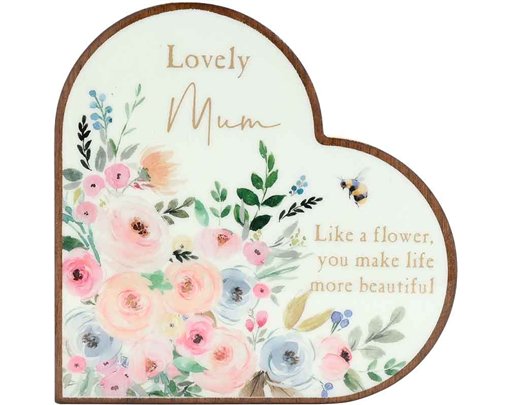 THE COTTAGE GARDEN MANTEL MUM HEART PLAQUE