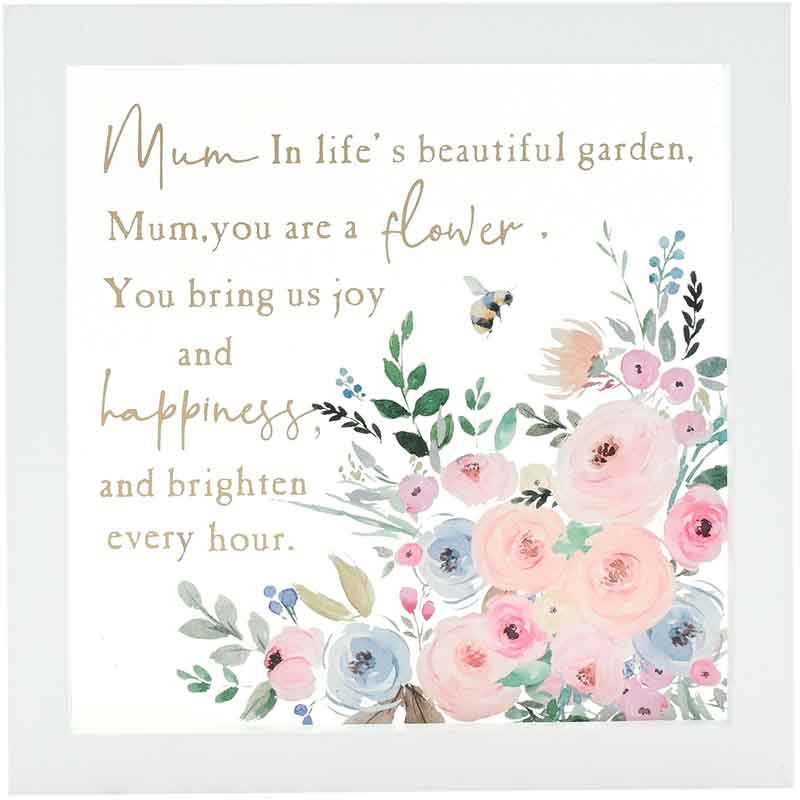 THE COTTAGE GARDEN FRAMED MUM GLASS PLAQUE