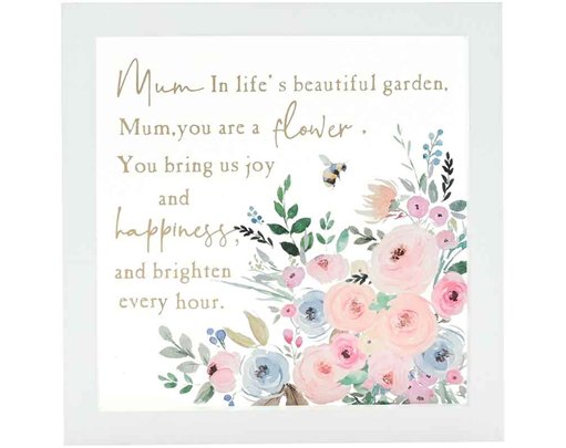 THE COTTAGE GARDEN FRAMED MUM GLASS PLAQUE