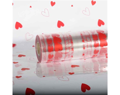 80cm x 100m RED DOTTY HEARTS FILM