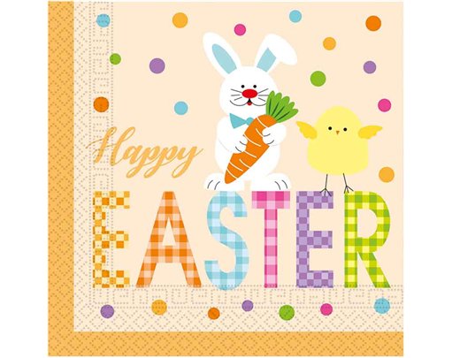 20PK HAPPY EASTER ANIMALS NAPKINS