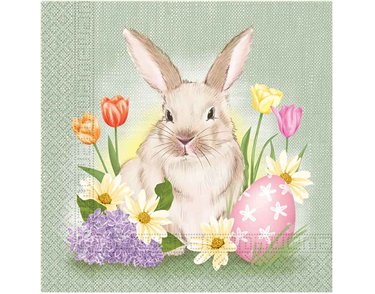 20PK BUNNY & FLOWERS NAPKINS