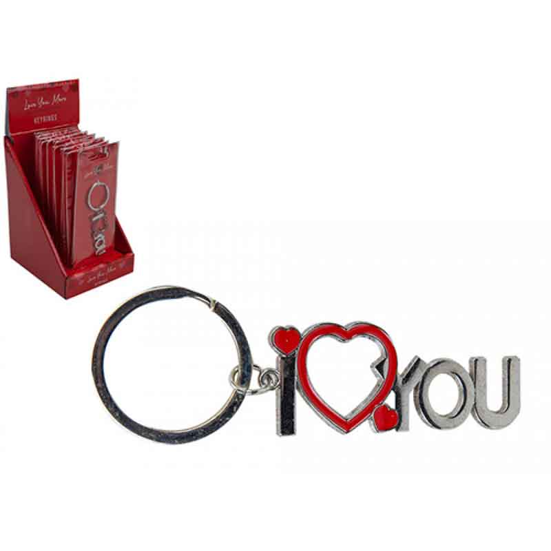 I LOVE YOU KEY RING ON TIE CARD