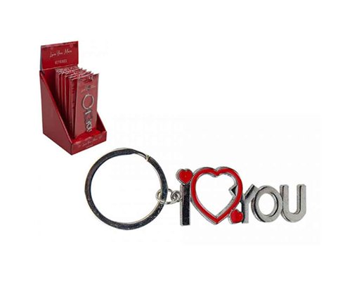 I LOVE YOU KEY RING ON TIE CARD