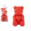 10.5cm SCENTED ROSE BEAR CANDLE IN BAG WITH RIBBON