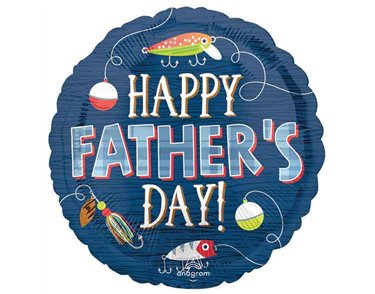 18in HAPPY FATHERS DAY HOOKED ON DAD FOIL BALLOON