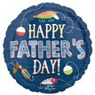 18in HAPPY FATHERS DAY HOOKED ON DAD FOIL BALLOON