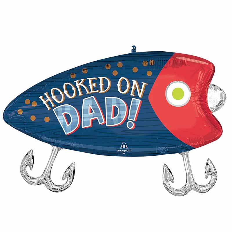 HOOKED ON DAD LURE SUPERSHAPE FOIL BALLOON