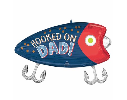 HOOKED ON DAD LURE SUPERSHAPE FOIL BALLOON