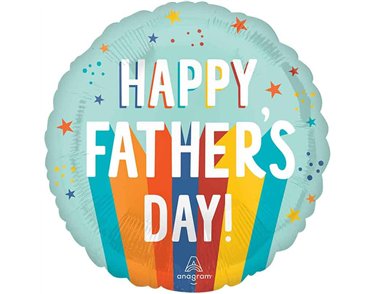 18in FATHER'S DAY PLAYFUL STRIPES FOIL BALLOON